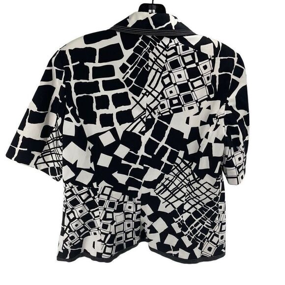 NYGARD Collection Women's Cotton Fully Lined Jacket Blazer Black and White Small - Picture 2 of 12